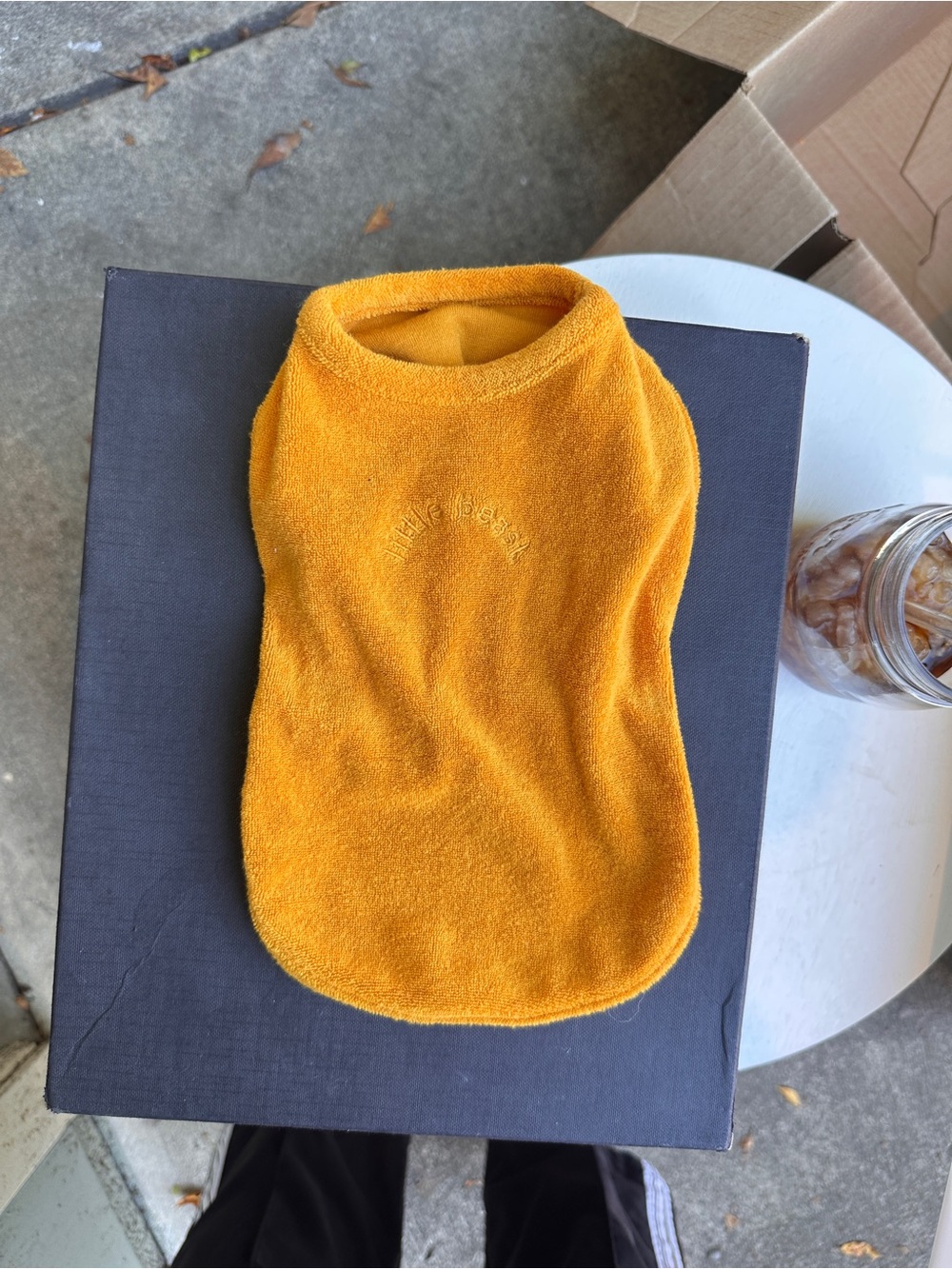Yellow Terry Knit Little Beast dog shirt